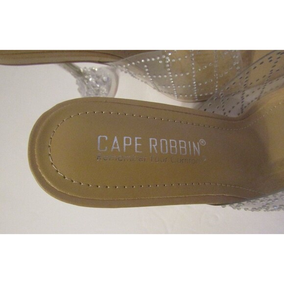 New Cape Robbin Cinderella Heels Eli Clear Transparent Open Toe Size 7.5 - Picture 9 of 10